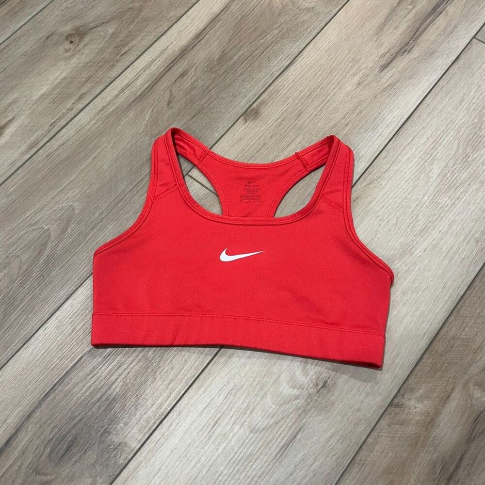 Nike Sports Bra Red Center Swoosh Racerback Women M